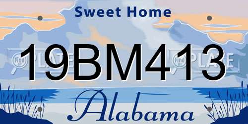 19BM413 Alabama License Plate