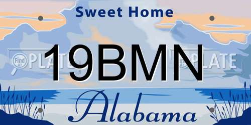 19BMN Alabama License Plate