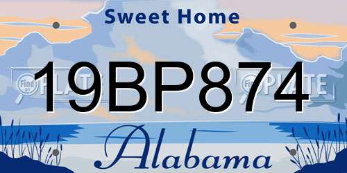 19BP874 Alabama License Plate