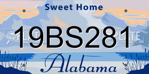 19BS281 Alabama License Plate