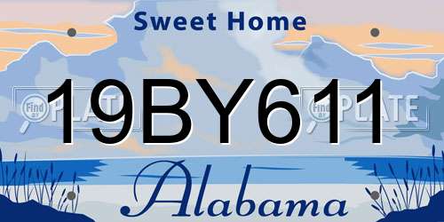 19BY611 Alabama License Plate