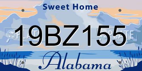 19BZ155 Alabama License Plate