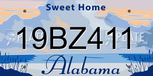 19BZ411 Alabama License Plate