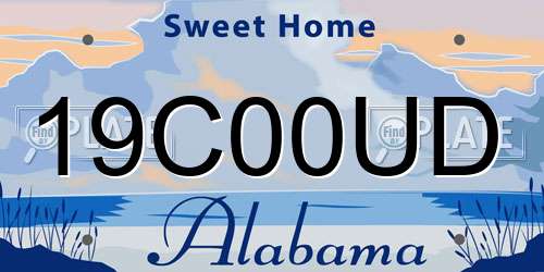 19C00UD Alabama License Plate