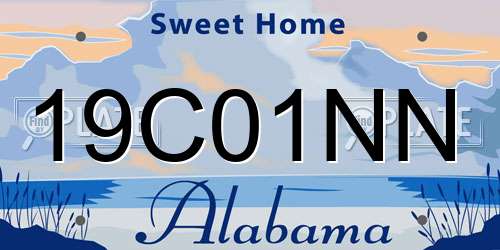 19C01NN Alabama License Plate