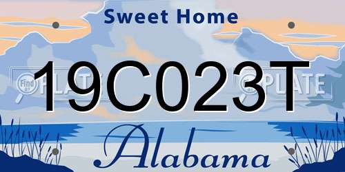 19C023T Alabama License Plate