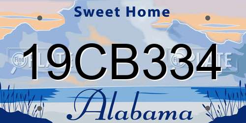 19CB334 Alabama License Plate