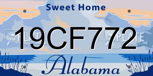 19CF772 Alabama License Plate