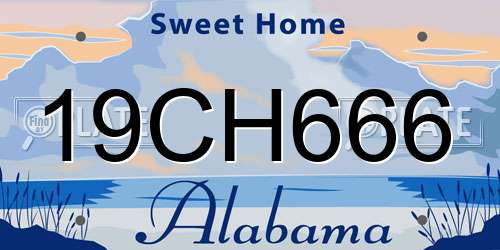 19CH666 Alabama License Plate