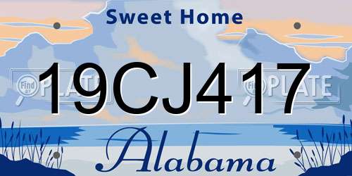 19CJ417 Alabama License Plate