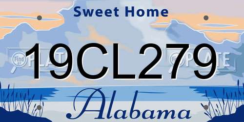 19CL279 Alabama License Plate