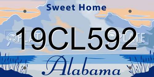 19CL592 Alabama License Plate