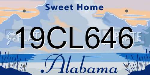 19CL646 Alabama License Plate