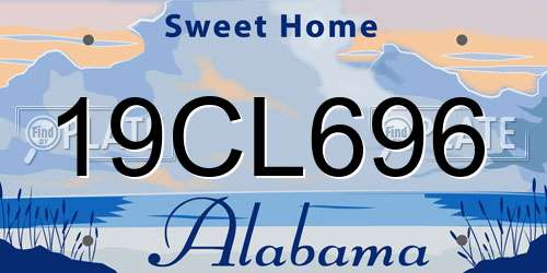 19CL696 Alabama License Plate