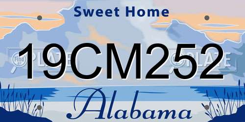 19CM252 Alabama License Plate