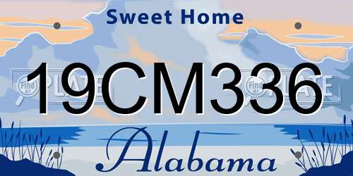 19CM336 Alabama License Plate