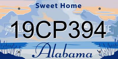 19CP394 Alabama License Plate