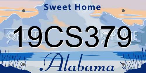 19CS379 Alabama License Plate