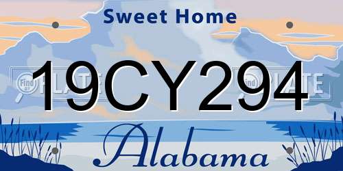19CY294 Alabama License Plate