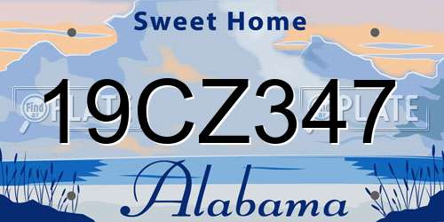 19CZ347 Alabama License Plate