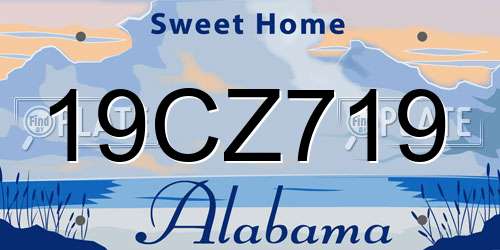 19CZ719 Alabama License Plate