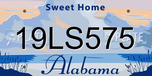 19LS575 Alabama License Plate