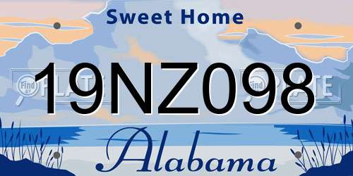 19NZ098 Alabama License Plate