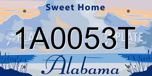 1A0053T Alabama License Plate