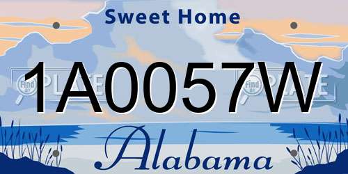 1A0057W Alabama License Plate