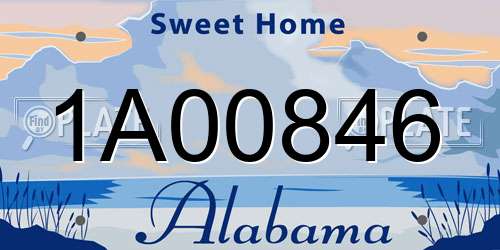 1A00846 Alabama License Plate