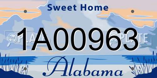 1A00963 Alabama License Plate