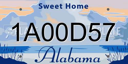 1A00D57 Alabama License Plate