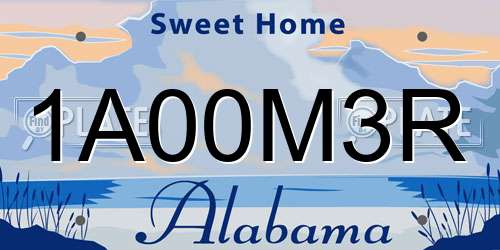 1A00M3R Alabama License Plate