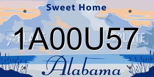1A00U57 Alabama License Plate