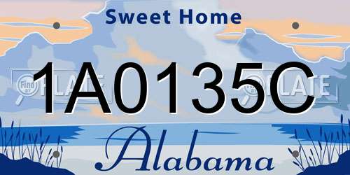 1A0135C Alabama License Plate