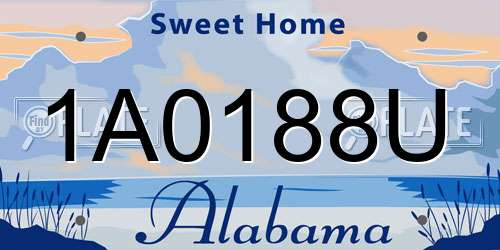 1A0188U Alabama License Plate