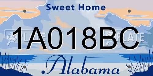 1A018BC Alabama License Plate