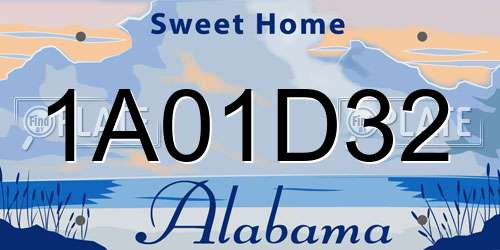 1A01D32 Alabama License Plate