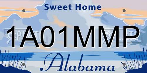 1A01MMP Alabama License Plate