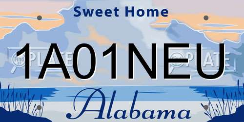 1A01NEU Alabama License Plate