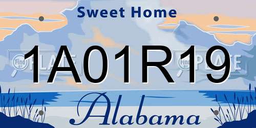 1A01R19 Alabama License Plate