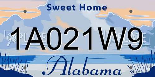1A021W9 Alabama License Plate