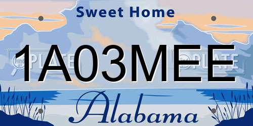 1A03MEE Alabama License Plate