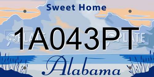 1A043PT Alabama License Plate