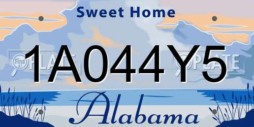 1A044Y5 Alabama License Plate