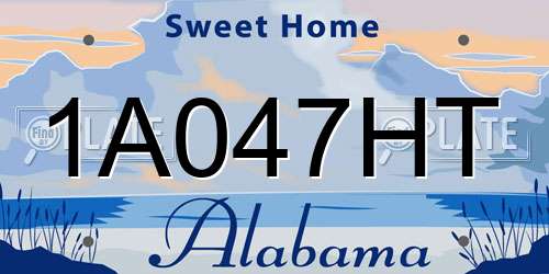 1A047HT Alabama License Plate