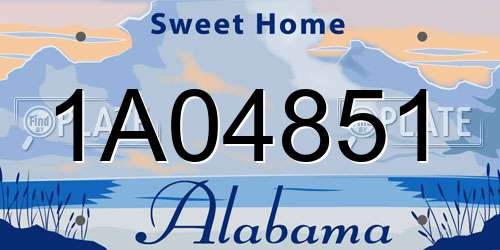 1A04851 Alabama License Plate
