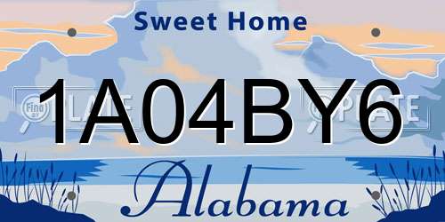 1A04BY6 Alabama License Plate