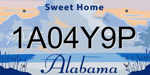 1A04Y9P Alabama License Plate