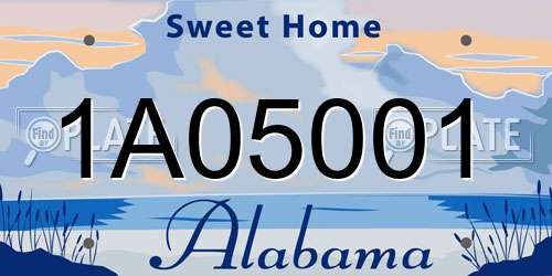 1A05001 Alabama License Plate